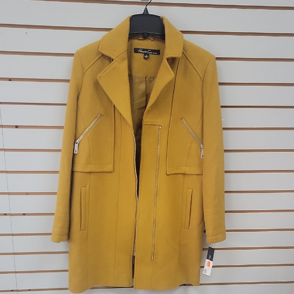 Kenneth Cole Mustard Trench Coat - Picture 4 of 6